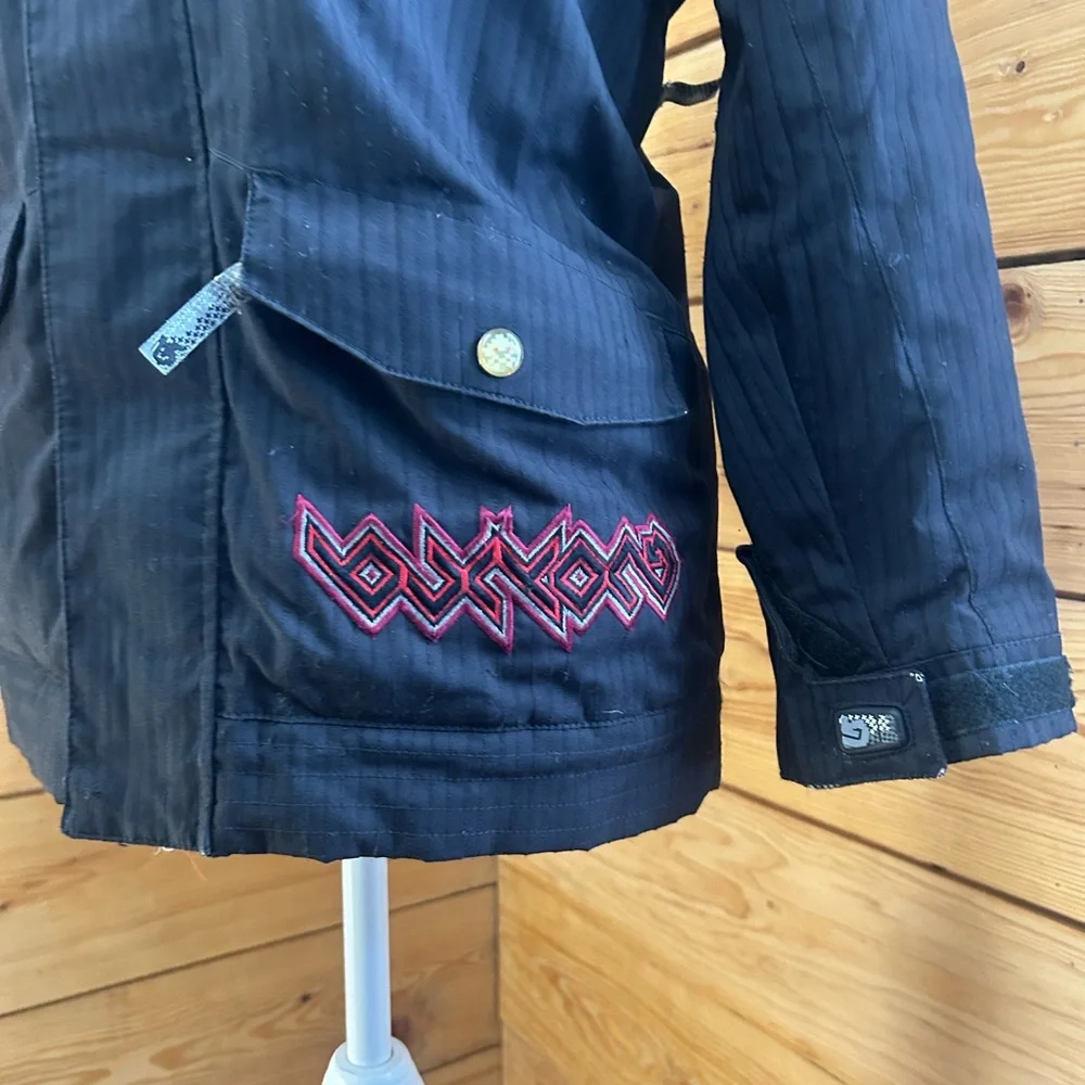 Burton Kids Boys Apollo Jkt Black‎ Red Hooded Coat Winter Jacket 19” P2P - Picture 2 of 14